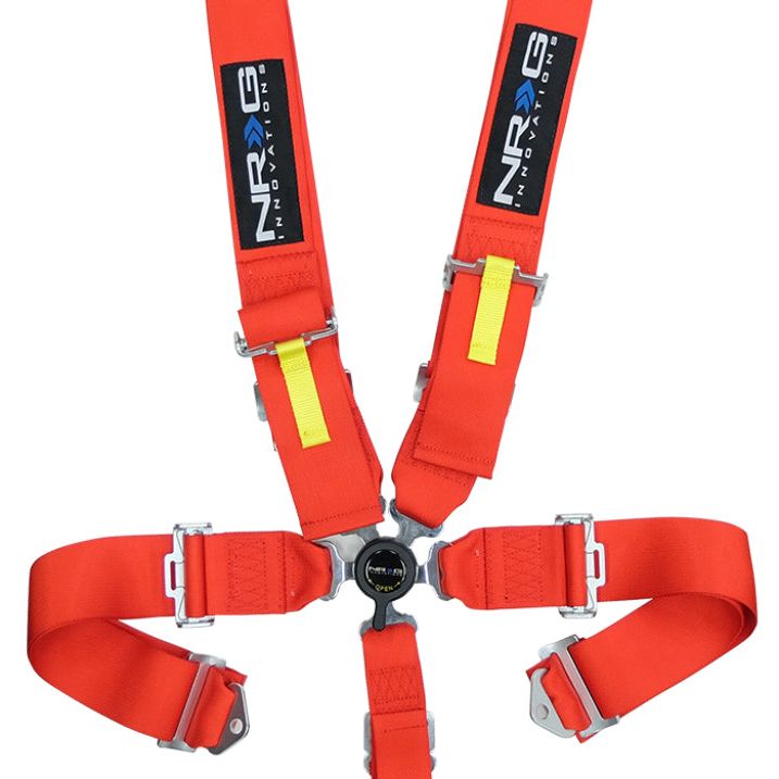 NRG SFI 16.1 5PT 3in. Seat Belt Harness / Cam Lock - Red-Seat Belts & Harnesses-NRG-NRGSBH-RS5PCRD-SMINKpower Performance Parts