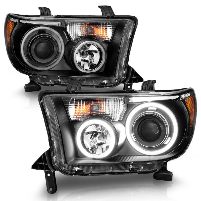 ANZO 2007-2013 Toyota Tundra Projector Headlights w/ Halo Black (CCFL)-Headlights-ANZO-ANZ111174-SMINKpower Performance Parts