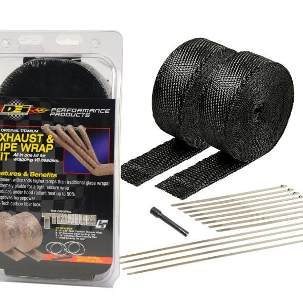 DEI Exhaust Wrap Kit - Black Titanium Wrap Locking Ties & Locking Tie Tool - SMINKpower Performance Parts DEI10073 DEI