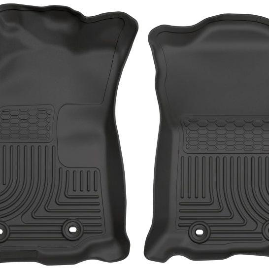 Husky Liners 2018 Toyota Tacoma Double Cab WeatherBeater Black Front Floor Liners-Floor Mats - Rubber-Husky Liners-HSL13971-SMINKpower Performance Parts