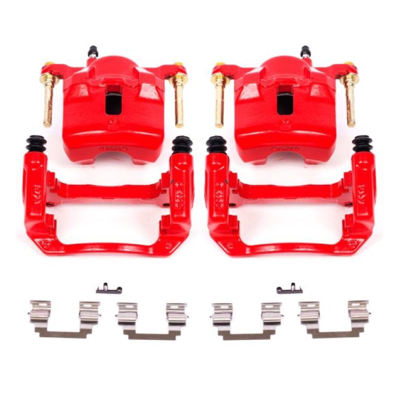 Power Stop 03-08 Pontiac Vibe Front Red Calipers w/Brackets - Pair - SMINKpower Performance Parts PSBS2698 PowerStop
