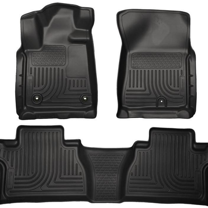 Husky Liners 2014 Toyota Tundra Double Cab Pickup WeatherBeater Black Front & 2nd Seat Floor Liners-Floor Mats - Rubber-Husky Liners-HSL99561-SMINKpower Performance Parts