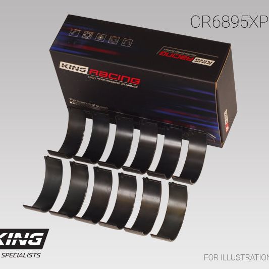 King Ford Ecoboost 3.5L V6 (Size 0.25) pMaxBlack Coated Connecting Rod Bearing Set-Bearings-King Engine Bearings-KINGCR6895XP0.25-SMINKpower Performance Parts
