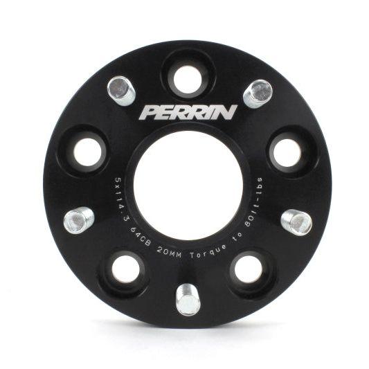 Perrin 17-18 Honda Civic Si 64.1mm Hub 5x114.3 20mm Wheel Spacers (One Pair)-Wheel Spacers & Adapters-Perrin Performance-PERPHP-WHL-020BK-SMINKpower Performance Parts