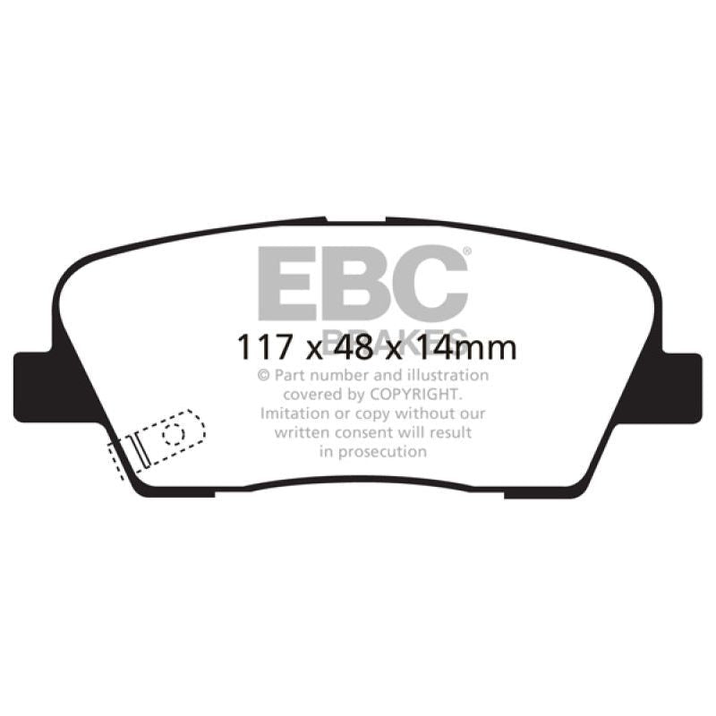 EBC 06-09 Hyundai Entourage 3.8 Yellowstuff Rear Brake Pads-Brake Pads - Performance-EBC-EBCDP41806R-SMINKpower Performance Parts