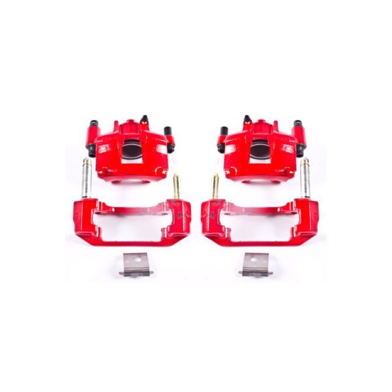Power Stop 94-98 Ford Mustang Front Red Calipers w/Brackets - Pair - SMINKpower Performance Parts PSBS4378 PowerStop