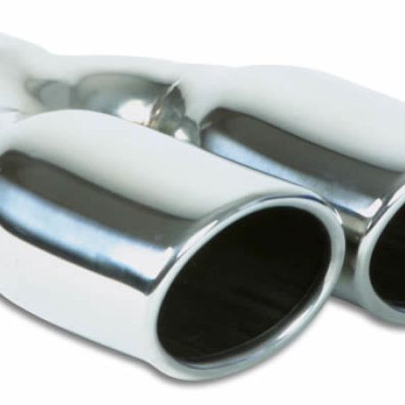 Vibrant Dual 3.25in x 2.75in Oval SS Exhaust Tip (Single Wall Angle Cut Rolled Edge) - SMINKpower Performance Parts VIB1335 Vibrant