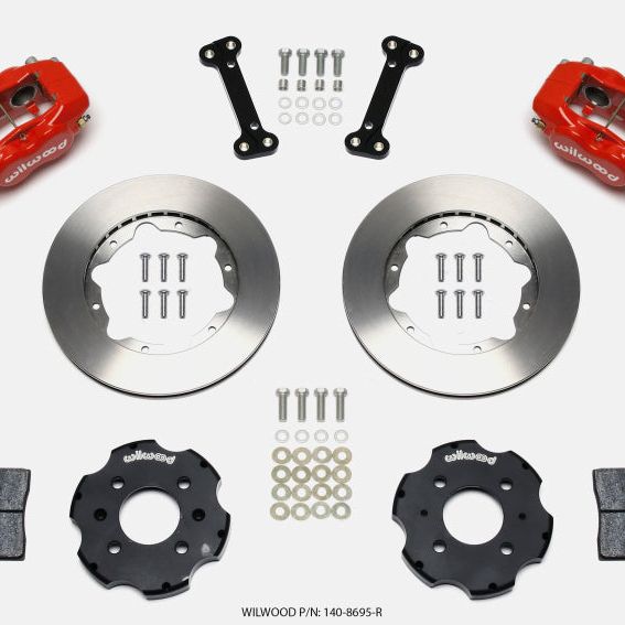 Wilwood Forged Dynalite Front Hat Kit 11.00in Red Integra/Civic w/Fac.240mm Rtr - wilwood-forged-dynalite-front-hat-kit-11-00in-red-integra-civic-w-fac-240mm-rtr