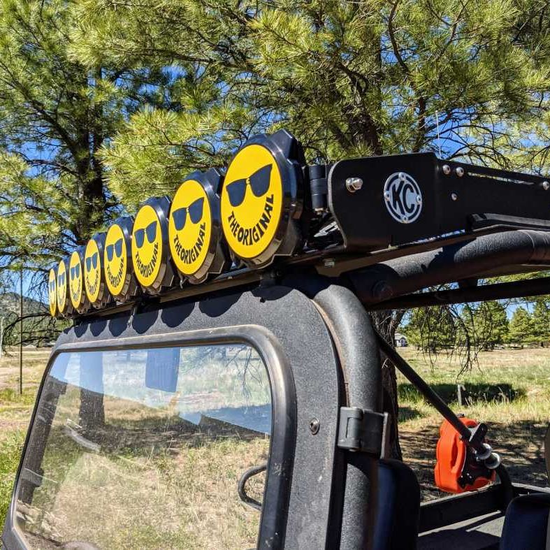 KC HiLiTES 6in. Hard Cover for Gravity Pro6 LED Lights (Single) - Smiley Face- Yellow/Black KC Logo-Light Covers and Guards-KC HiLiTES-KCL5114-SMINKpower Performance Parts