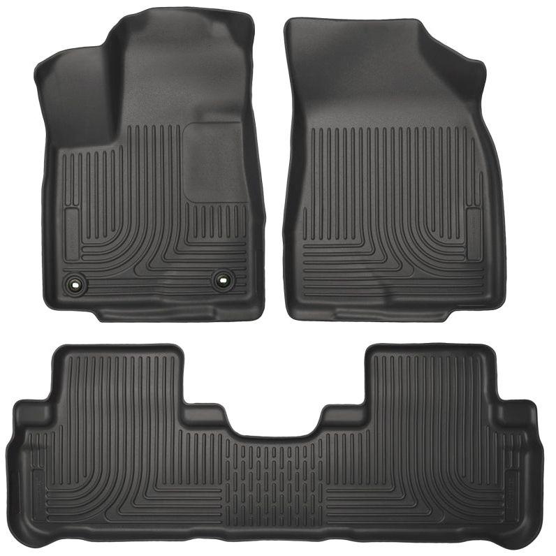 Husky Liners 14 Toyota Highlander Weatherbeater Black Front & 2nd Seat Floor Liners-Floor Mats - Rubber-Husky Liners-HSL99601-SMINKpower Performance Parts