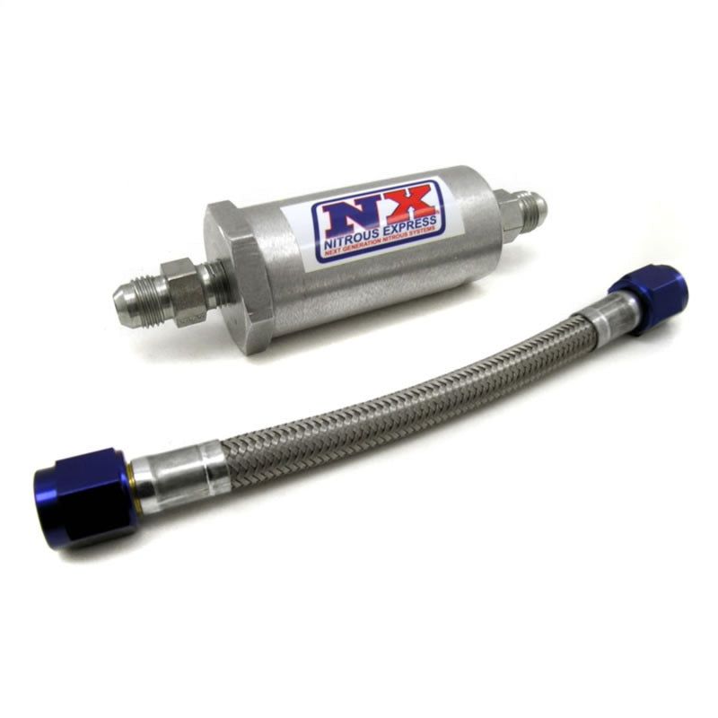 Nitrous Express 4AN Pure-Flo N2O Filter & 7 Stainless Hose (Lifetime Cleanable)-Nitrous Filters-Nitrous Express-NEX15607-SMINKpower Performance Parts