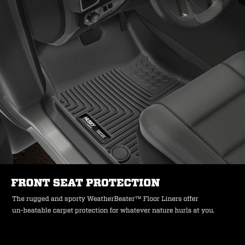 Husky Liners 2019 Ram 1500 CC WeatherBeater 2nd Seat Floor Liners Black (W/O Factory Storage Box)-Floor Mats - Rubber-Husky Liners-HSL14751-SMINKpower Performance Parts