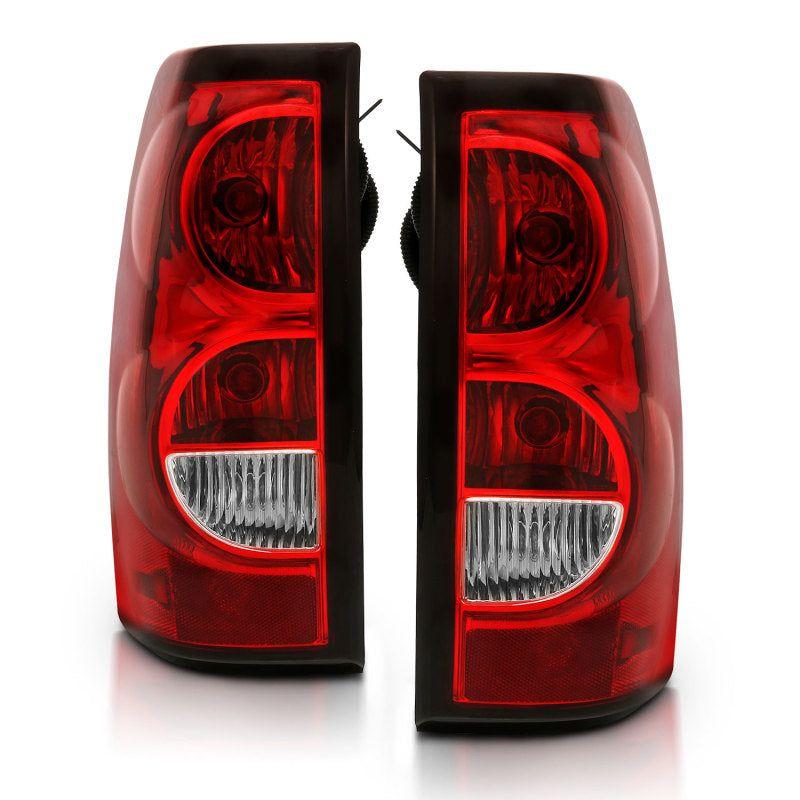 ANZO 2004-2007 Chevy Silverado Taillight Red/Clear Lens w/Black Trim (OE Replacement)-Tail Lights-ANZO-ANZ311302-SMINKpower Performance Parts