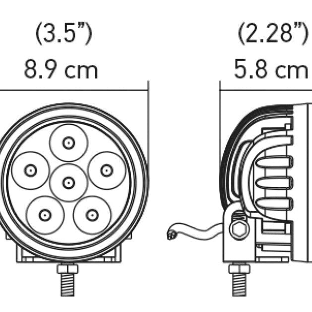 Hella Value Fit 90mm 6 LED Light - PED Off Road Spot Light - SMINKpower Performance Parts HELLA357201001 Hella