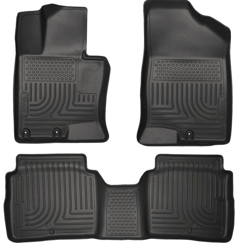 Husky Liners 11-14 Kia Optima Weatherbeater Black Front & 2nd Seat Floor Liners-Floor Mats - Rubber-Husky Liners-HSL99691-SMINKpower Performance Parts