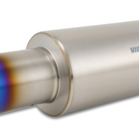 Vibrant Titanium Muffler w/Straight Cut Burnt Tip 4in Inlet / 4in Outlet - SMINKpower Performance Parts VIB17566 Vibrant