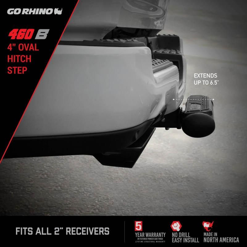 Go Rhino 4in Oval Hitch Step - Black - SMINKpower Performance Parts GOR460B Go Rhino