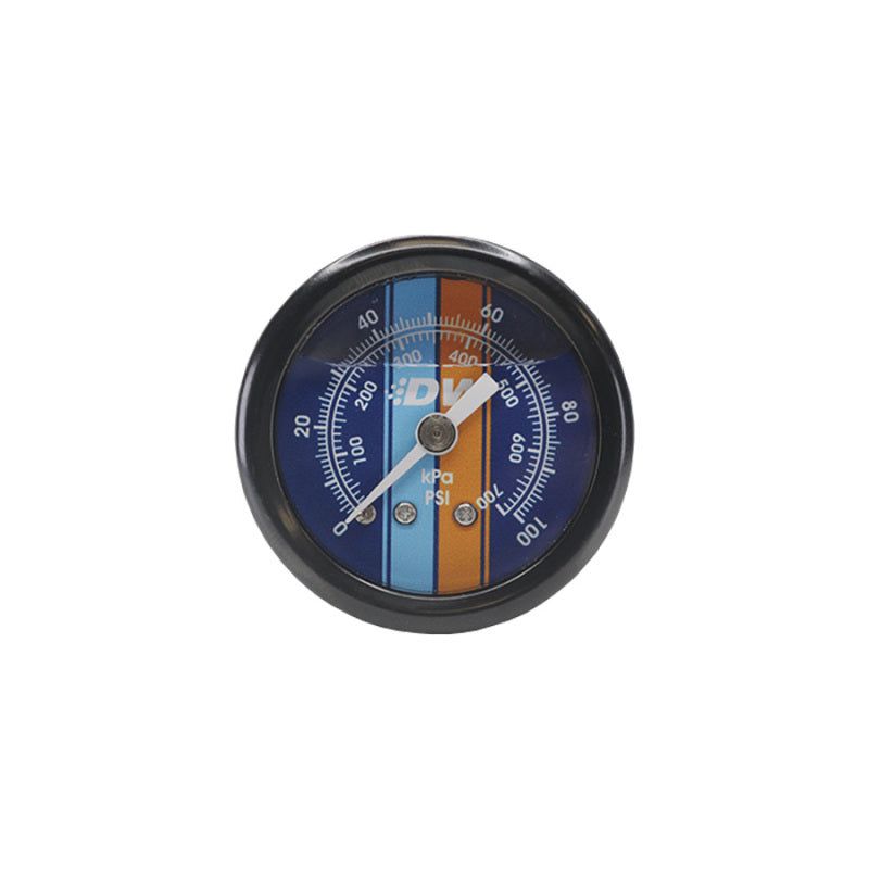 DeatschWerks 0-100 PSI 1/8in NPT Mechanical Fuel Pressure Gauge 1.5in Diam. Black Housing Blue Face - SMINKpower Performance Parts DWK6-01-G2L DeatschWerks