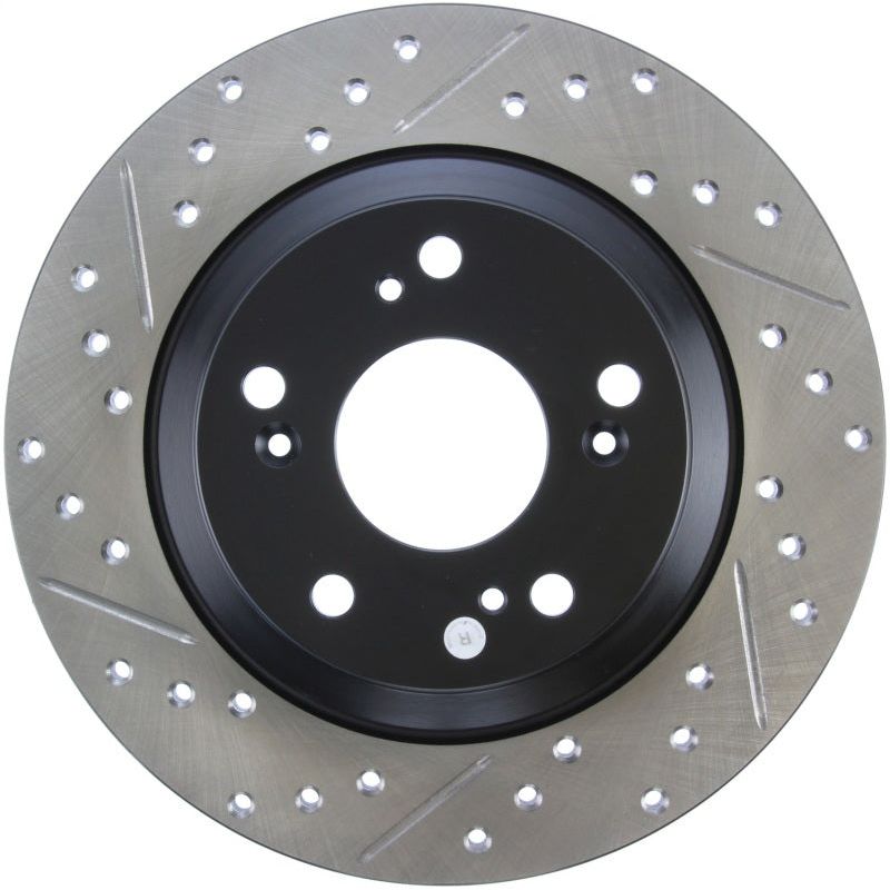 StopTech 00-09 S2000 Slotted & Drilled Right Rear Rotor-Brake Rotors - Slot & Drilled-Stoptech-STO127.40050R-SMINKpower Performance Parts