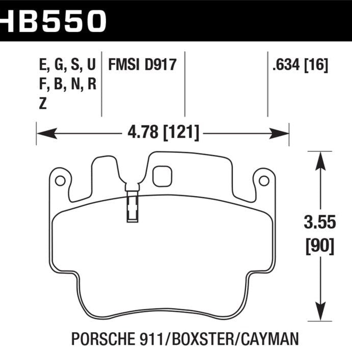 Hawk Porsche HPS Street Front Brake Pads - SMINKpower Performance Parts HAWKHB550F.634 Hawk Performance