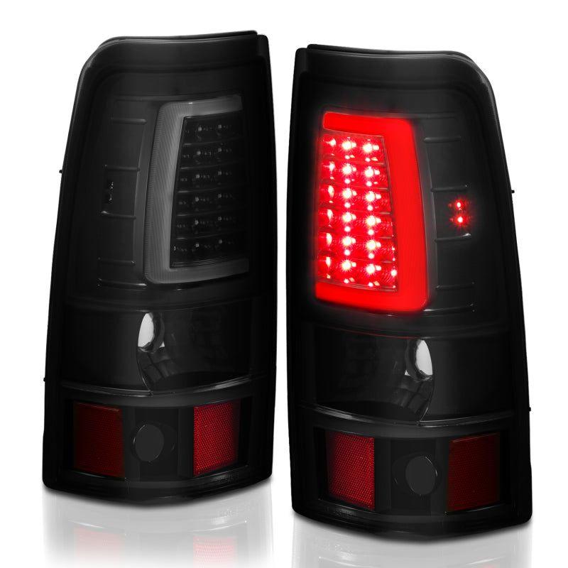 ANZO 2003-2006 Chevy Silverado 1500 LED Taillights Plank Style Black w/Smoke Lens-Tail Lights-ANZO-ANZ311334-SMINKpower Performance Parts