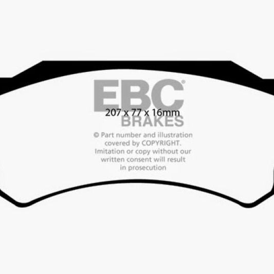EBC 05-06 Dodge Ram SRT-10 8.3 Greenstuff Front Brake Pads-Brake Pads - Performance-EBC-EBCDP61739-SMINKpower Performance Parts