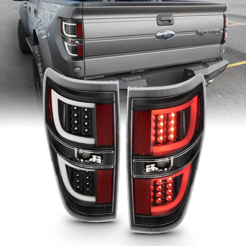 ANZO 2009-2013 Ford F-150 LED Taillights Black-Tail Lights-ANZO-ANZ311257-SMINKpower Performance Parts