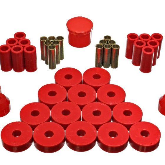 Energy Suspension 55-75 Jeep CJ5/CJ6 Red Hyper-Flex Master Bushing Set-Bushing Kits-Energy Suspension-ENG2.18104R-SMINKpower Performance Parts