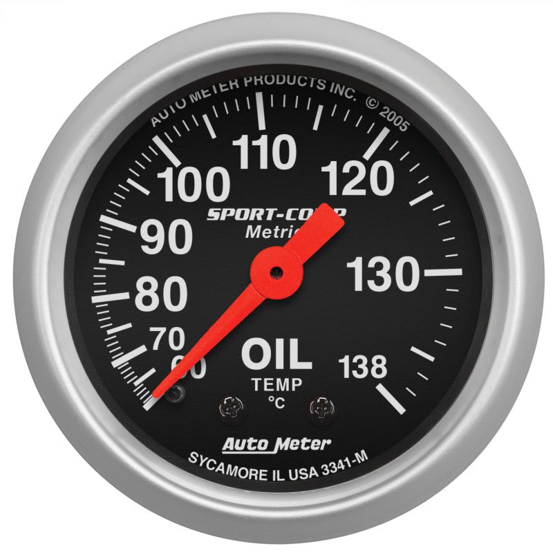 Autometer Sport 2in Oil Temp Metric, 60-140c. Mech-Gauges-AutoMeter-ATM3341-M-SMINKpower Performance Parts