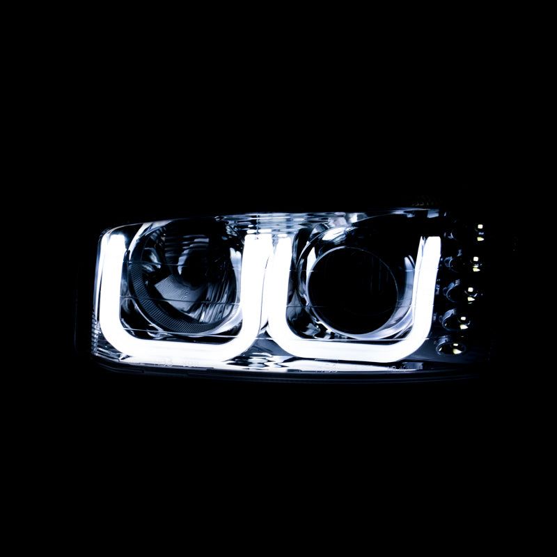 ANZO 1999-2006 Gmc Sierra 1500 Projector Headlights w/ U-Bar Black-Headlights-ANZO-ANZ111303-SMINKpower Performance Parts