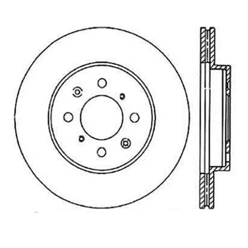 StopTech Power Slot 90-01 Integra (exc. Type R) /90-05 Civic EX/94-95 Civic SI wABS/99-03 Civic SI/-Brake Rotors - Slotted-Stoptech-STO126.40021SR-SMINKpower Performance Parts