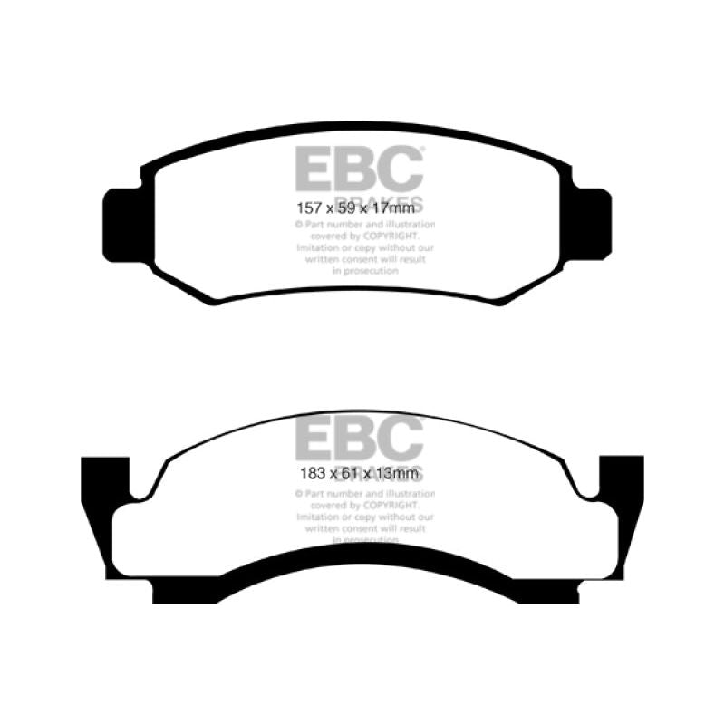 EBC 76-77 Ford Bronco 3.3 Greenstuff Front Brake Pads-Brake Pads - Performance-EBC-EBCDP61261-SMINKpower Performance Parts