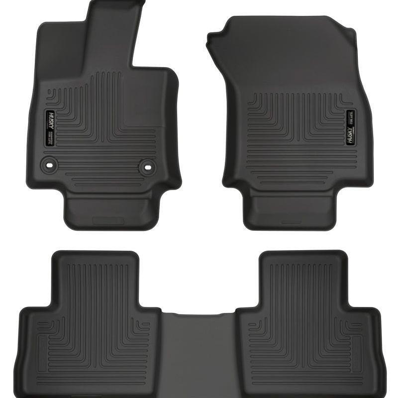 Husky Liners 2019 Toyota RAV4 Weatherbeater Black Front & 2nd Seat Floor Liners-Floor Mats - Rubber-Husky Liners-HSL95501-SMINKpower Performance Parts