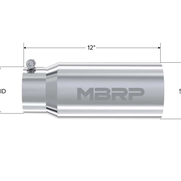 MBRP Universal Tip 5 O.D. Dual Wall Straight 4 inlet 12 length-Steel Tubing-MBRP-MBRPT5049-SMINKpower Performance Parts