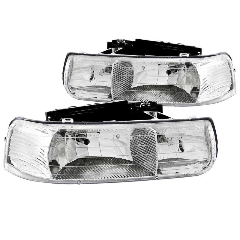 ANZO 1999-2002 Chevrolet Silverado 1500 Crystal Headlights Chrome-Headlights-ANZO-ANZ111011-SMINKpower Performance Parts