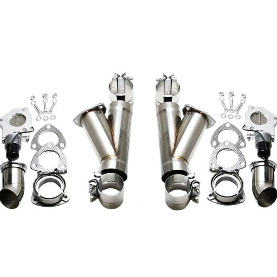Granatelli 2.5in Aluminized Mild Steel Electronic Dual Exhaust Cutout System w/Slip Fit & Band Clamp - SMINKpower Performance Parts GMS302525K Granatelli Motor Sports
