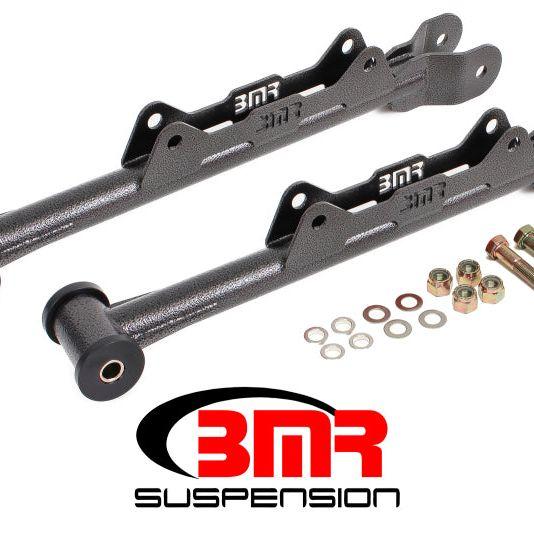 BMR 10-15 5th Gen Camaro Chrome Moly Non-Adj. Rear Lower Control Arms (Delrin) - Black Hammertone-Control Arms-BMR Suspension-BMRMTCA030H-SMINKpower Performance Parts