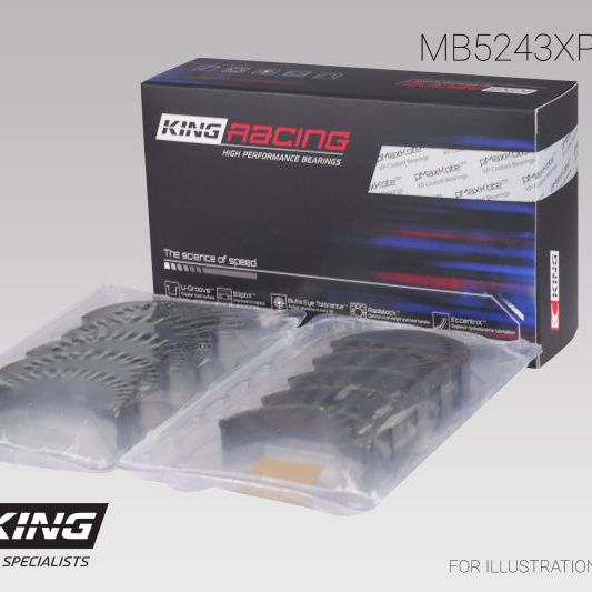 King Nissan SR20DE/DET (2.0L) (Size STD) Performance Coated Main Bearing Set-Bearings-King Engine Bearings-KINGMB5243XPC-SMINKpower Performance Parts