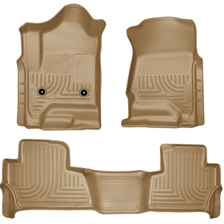 Husky Liners 2015 Chevy/GMC Tahoe/Yukon WeatherBeater Combo Tan Floor Liners-Floor Mats - Rubber-Husky Liners-HSL99203-SMINKpower Performance Parts