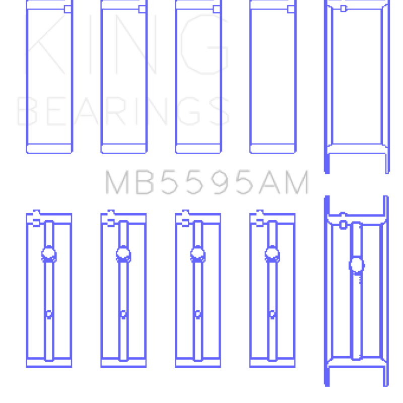 King Nissan KA-24E (Size STD) Main Bearing Set-Bearings-King Engine Bearings-KINGMB5595AM-SMINKpower Performance Parts