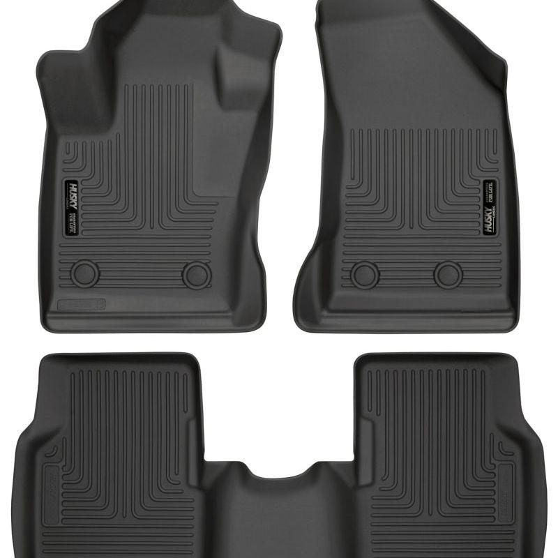 Husky Liners 2017 Jeep Compass Weatherbeater Black Front & 2nd Seat Floor Liners-Floor Mats - Rubber-Husky Liners-HSL95681-SMINKpower Performance Parts