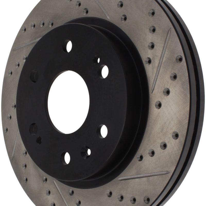 StopTech 05-10 GMC Sierra 1500 (w Rear Drum) / 07-09 GMC Yukon Front Left Slotted & Drilled Rotor-Brake Rotors - Slot & Drilled-Stoptech-STO127.66057L-SMINKpower Performance Parts