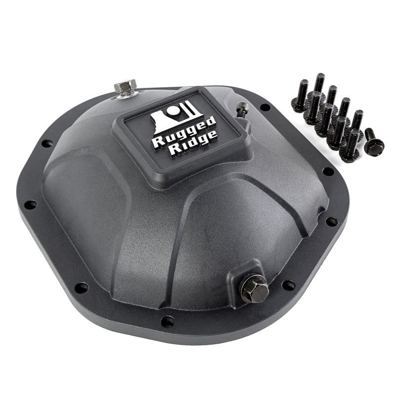 Rugged Ridge Boulder Aluminum Differential Cover Dana 44 Black-Diff Covers-Rugged Ridge-RUG16595.12-SMINKpower Performance Parts
