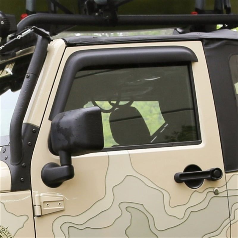 Rugged Ridge Window Visors Matte Black 07-18 2-Door Jeep Wrangler-Wind Deflectors-Rugged Ridge-RUG11349.11-SMINKpower Performance Parts