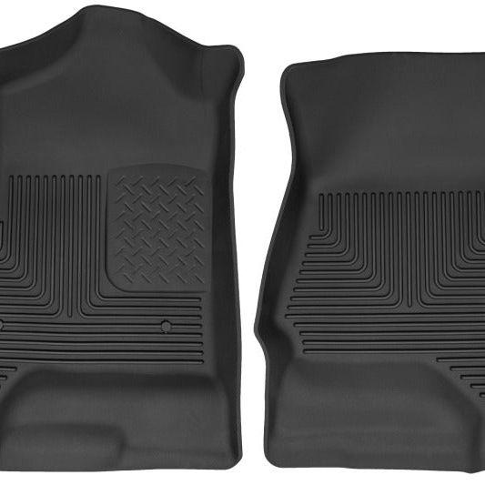 Husky Liners 14 Chevrolet Silverado 1500 / GMC Sierra 1500 X-Act Contour Black Front Floor Liners-Floor Mats - Rubber-Husky Liners-HSL53111-SMINKpower Performance Parts