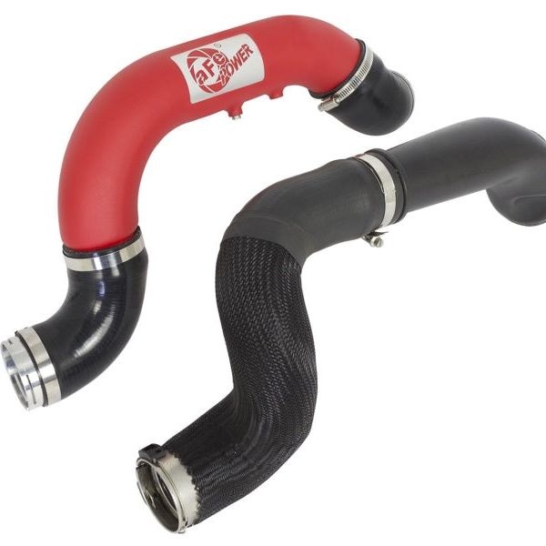aFe BladeRunner 3in Red IC Tube Cold Side w/ Coupling & Clamp Kit 2016 GM Colorado/Canyon 2.8L - SMINKpower Performance Parts AFE46-20269-R aFe