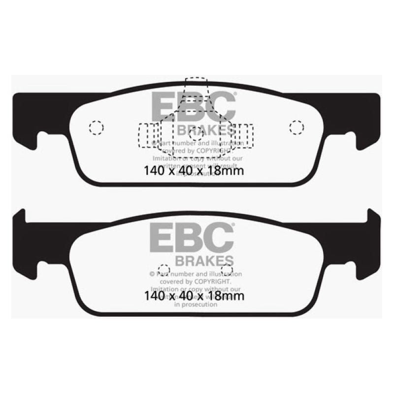 EBC 2016-2017 Smart Fortwo 0.9L Turbo Yellowstuff Front Brake Pads-Brake Pads - Performance-EBC-EBCDP42146R-SMINKpower Performance Parts