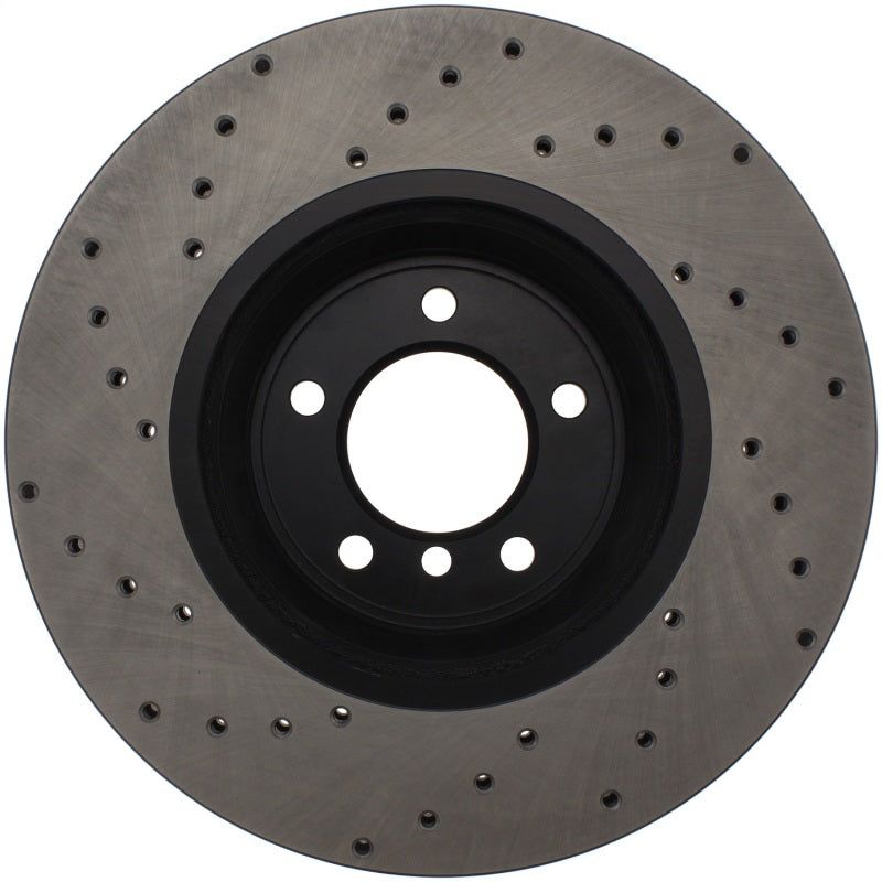StopTech 07-10 BMW 335i Cross Drilled Left Front Rotor-Brake Rotors - Drilled-Stoptech-STO128.34093L-SMINKpower Performance Parts