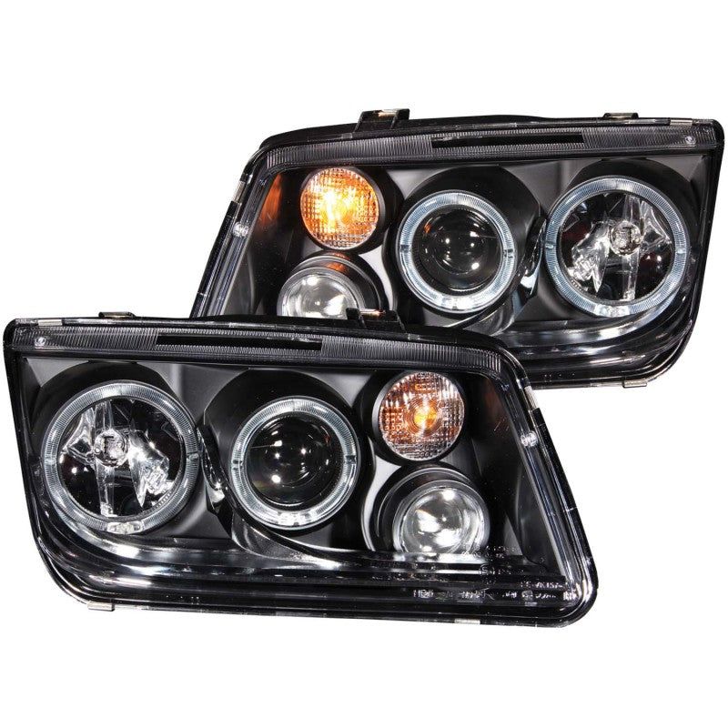 ANZO 1999-2005 Volkswagen Jetta Projector Headlights w/ Halo Black (CCFL)-Headlights-ANZO-ANZ121369-SMINKpower Performance Parts