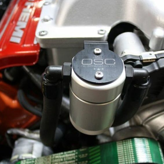 J&L 15-23 Dodge Hellcat/Demon 6.2L Hemi Passenger Side Oil Separator 3.0 - Clear Anodized-Oil Separators-J&L-JLT3060P-C-SMINKpower Performance Parts